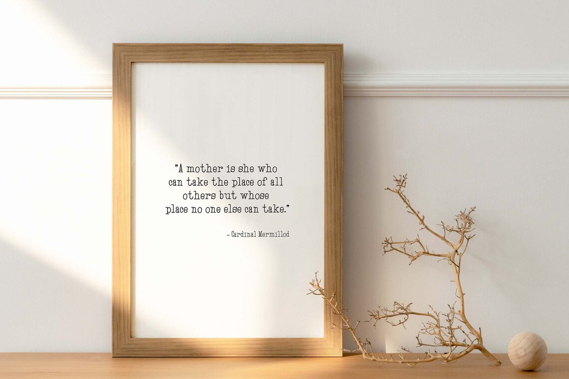 Cardinal Mermillod Mother Quote in Elegant Minimalist Typography Poster - Image 5