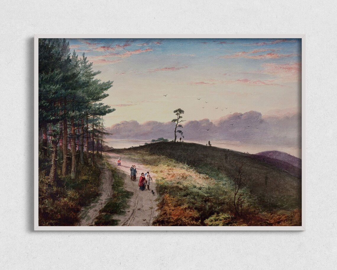 Vintage Mountain Landscape Art Print