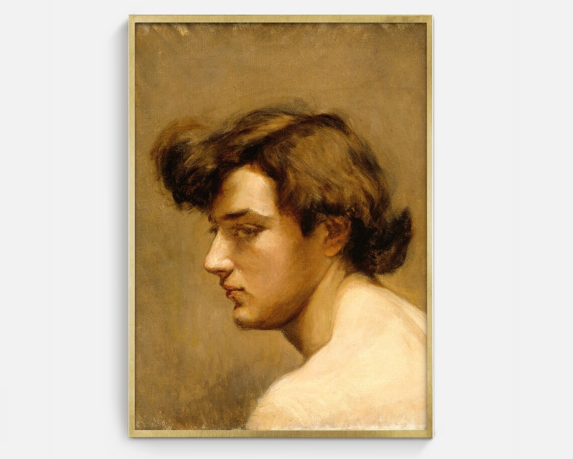 Antique Victorian Man Portrait, Vintage Art Print