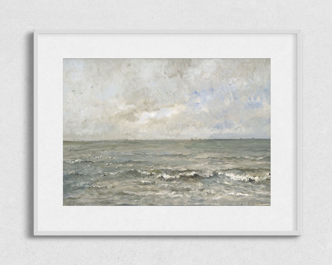 Vintage Seascape Antique Nautical Ocean Art Print - Image 2