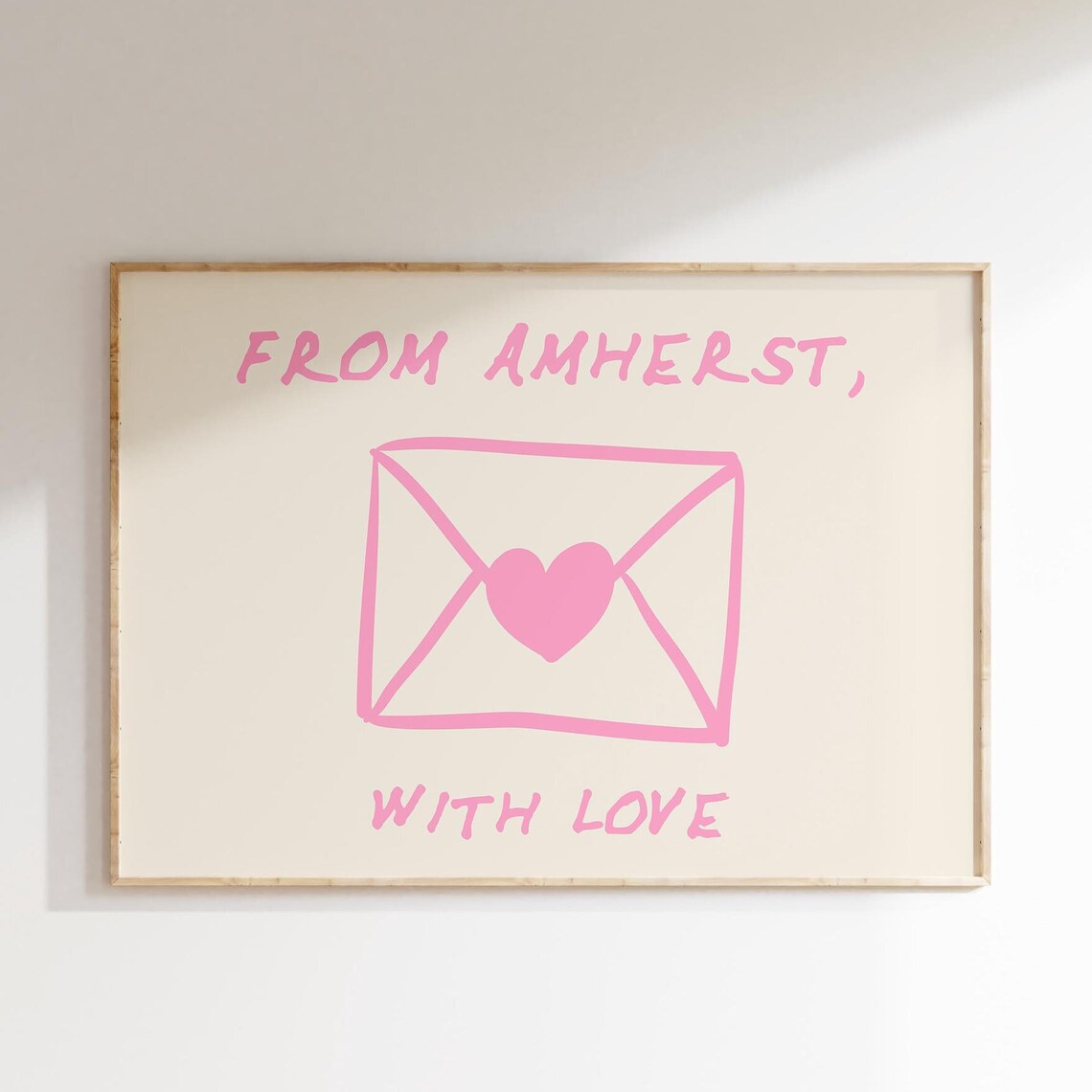Amherst Love Letter Retro Heart Art Print