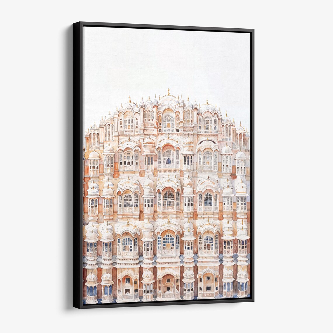 Pink Hawa Mahal Jaipur Palace of Winds Watercolor Travel Poster