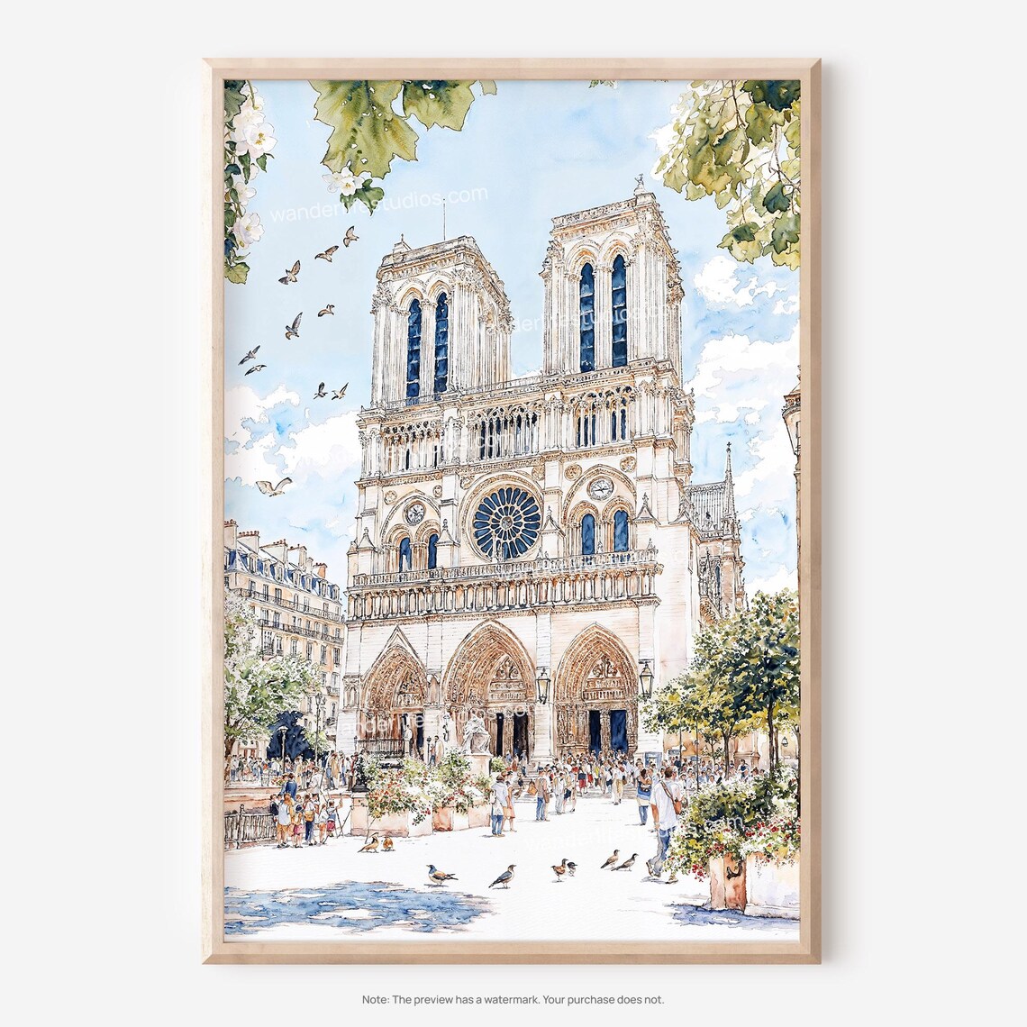 Geneva Switzerland Jet dEau Fountain Watercolor Cityscape Poster