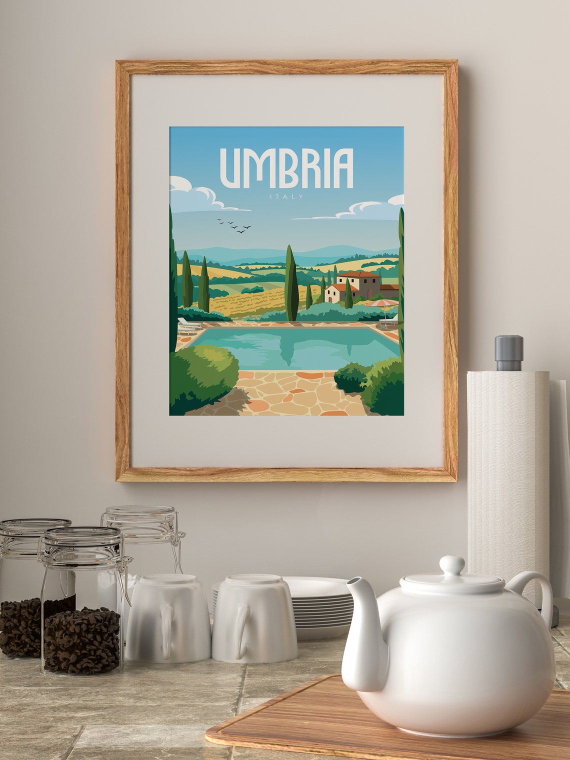 Italy Travel Poster Umbria Wall Art Umbria Poster Travel Poster Italy Vacation Poster Italy Poster Italy Travel Gift New Home Gift - Image 3
