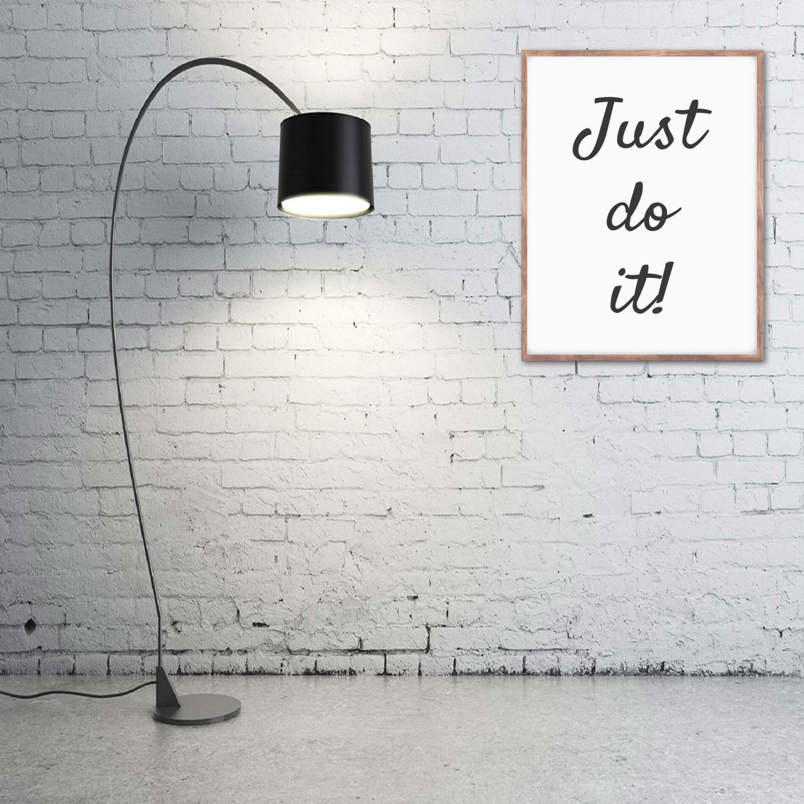 Just Do It Motivational Quote Script Typography Minimalist Poster - Image 2