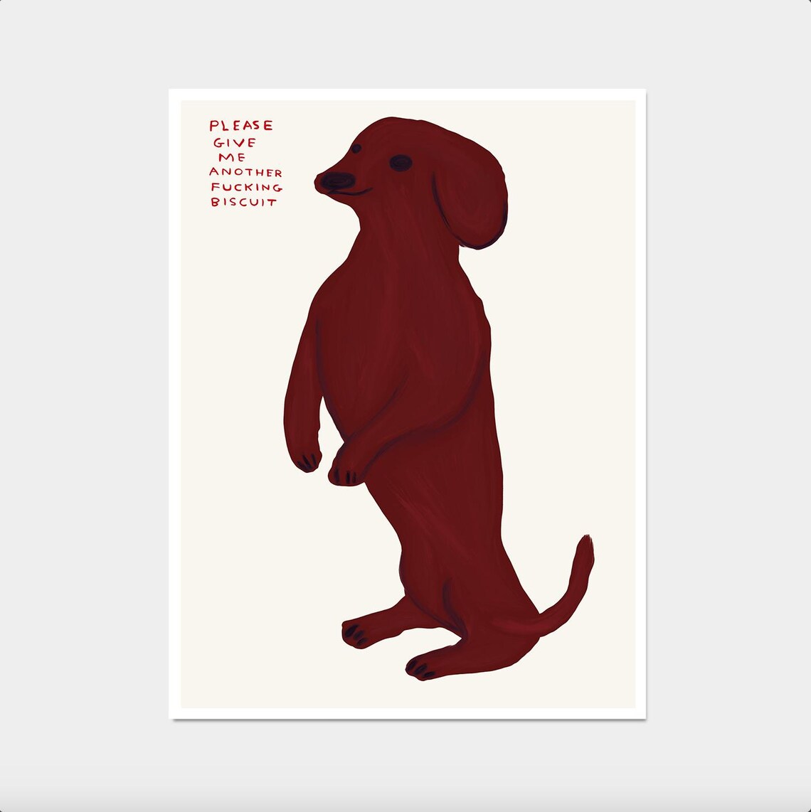 Please Give Me Another Fucking Biscuit Dachshund Dog Funny Poster