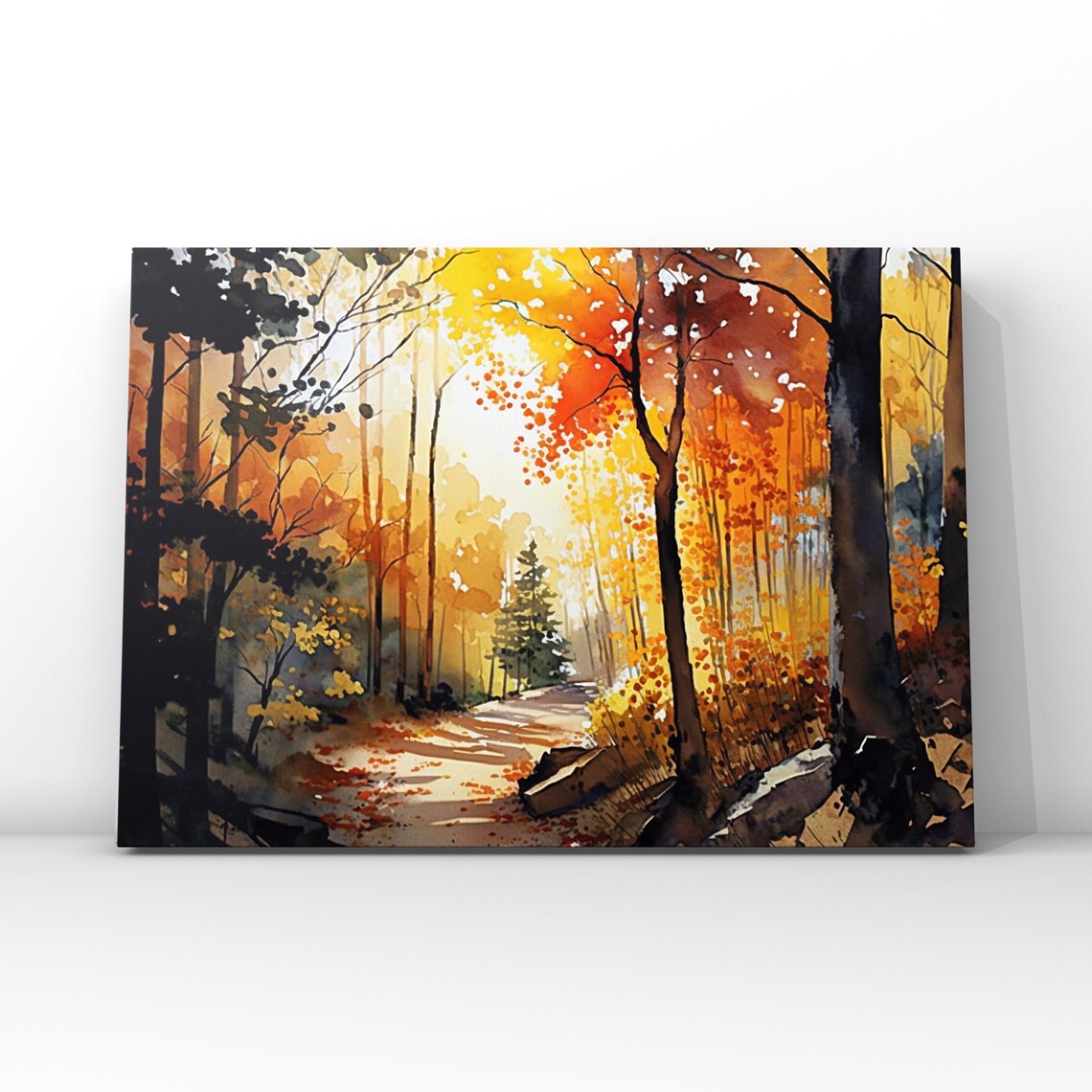 Forest Depths Flat Design Fall Landscape