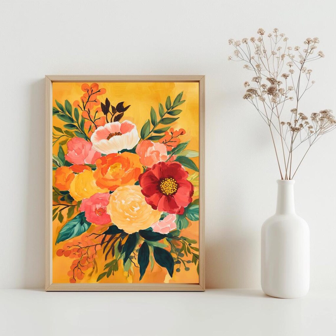 Vibrant Flower Print, Modern Botanical Art