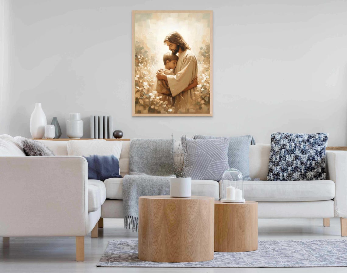 Savior And Boy Christian Painting Jesus With Boy Jesus Prints Lds Art Bible Wall Art Jesus And Child Art Picture Of Christ Jesus Png - Image 7