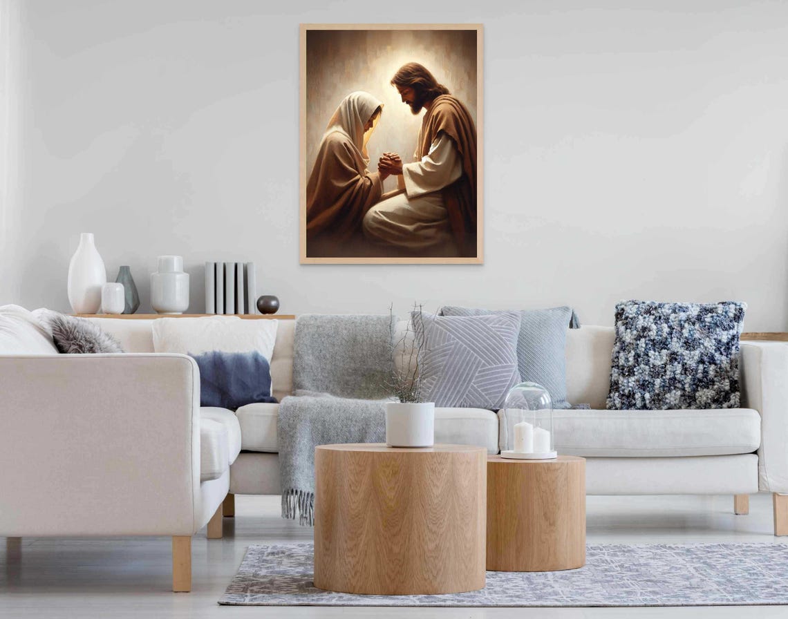 Moment Of Trust Modern Christian Art Jesus And Woman Jesus Prints Lds Wall Art Bible Painting Jesus With Woman Jesus Painting - Image 7