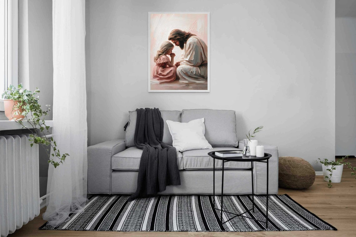 Silent Words Christian Art Jesus And Girl Art Jesus Picture Lds Art Bible Painting Picture Of Jesus With Children Jesus Print - Image 4