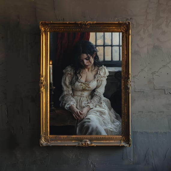 Desdemona Othello Dark Academia Portrait Art Print