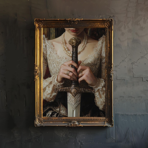 Victorian Woman With Sword, Gothic Art Print