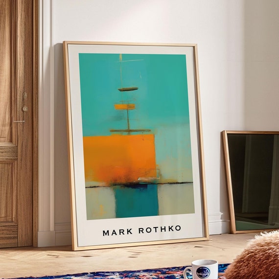 Mark Rothko Abstract Blue Poster, Minimalist Wall Art