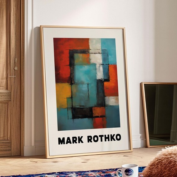 Mark Rothko Geometric Poster Living Room Decor Abstract Contemporary Print Museum Exhibition Wall Art