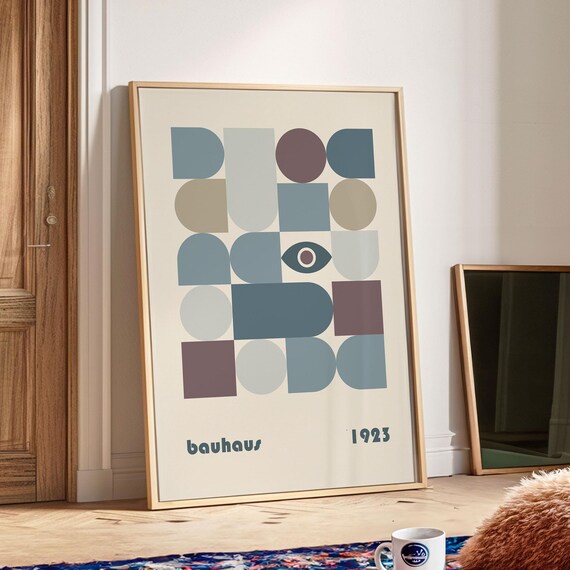 Bauhaus Printable Geometric Poster Abstract Maximalist Trendy Print Colorful Living Room Wall Art Eclectic Home Decor