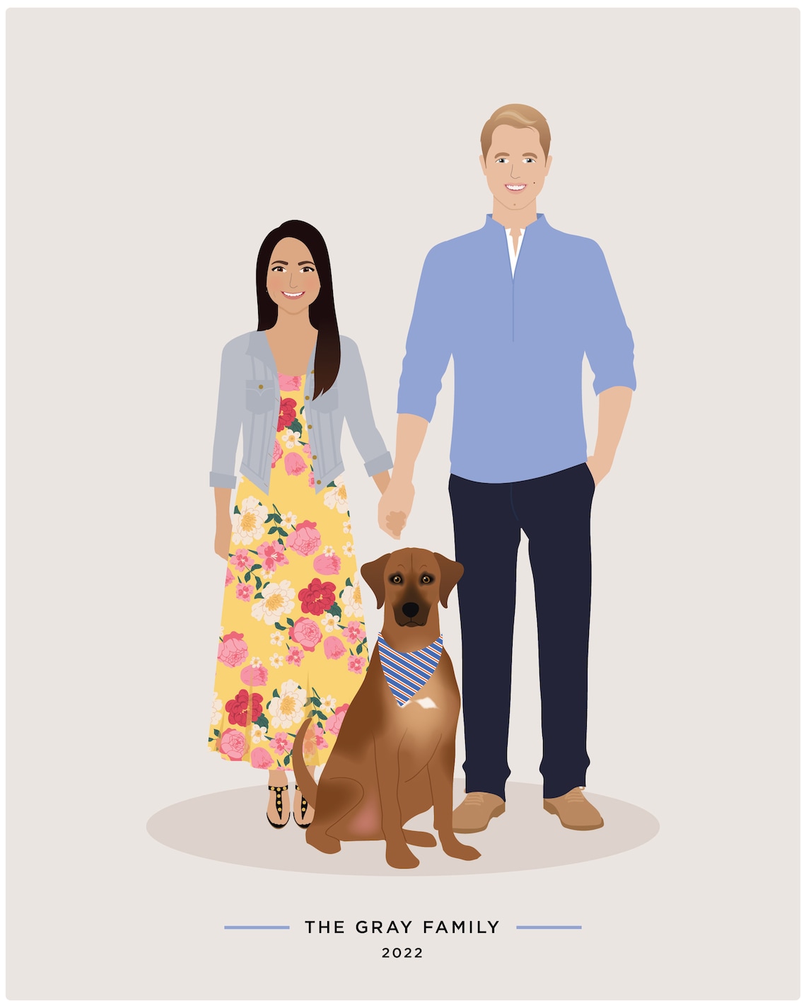 Family Portrait, Personalized Drawing Art Print - Image 2