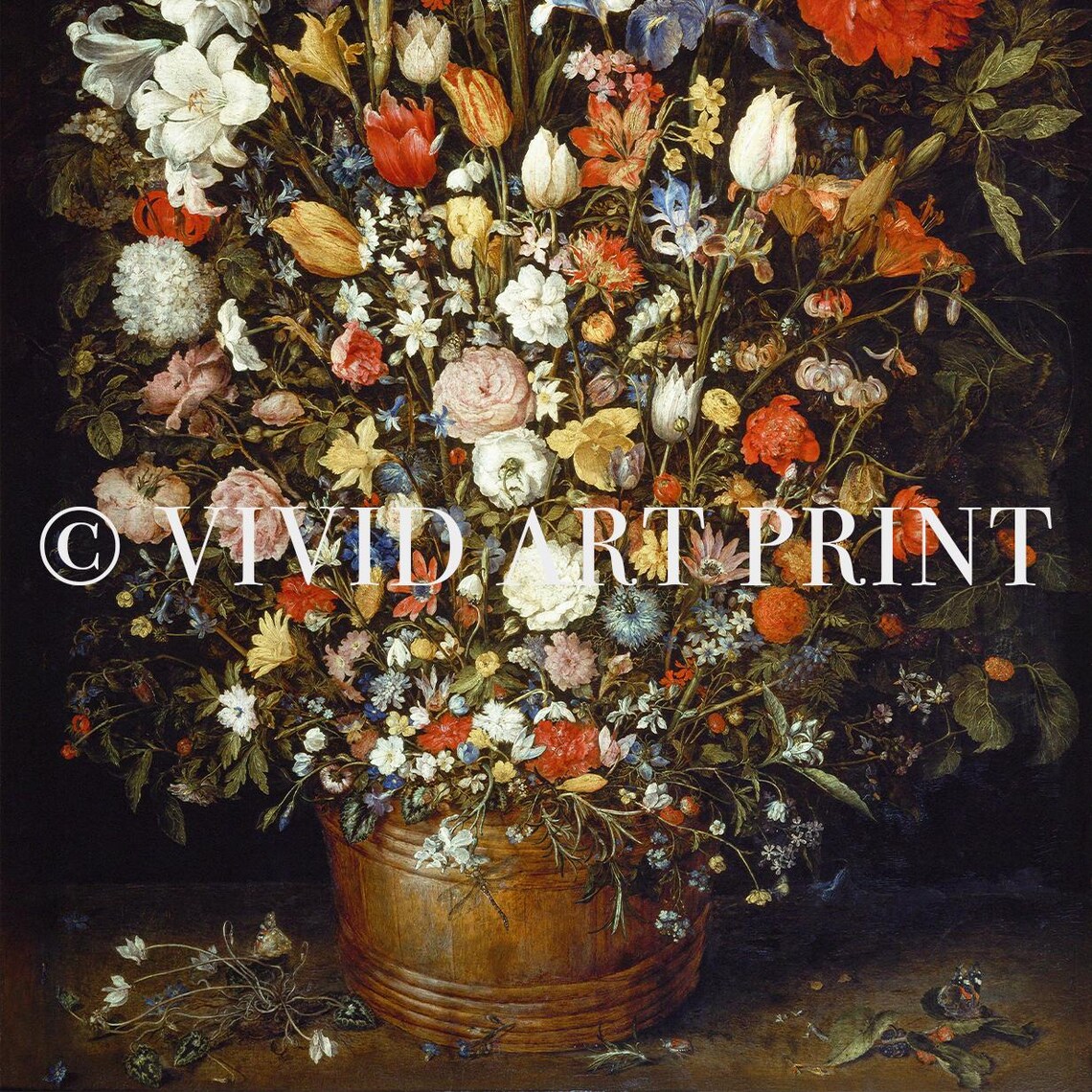 Flowers Basket Wall Art Vintage Still Life Luxury Baroque Home Decor Vivid Art Print Jb 712 - Image 4