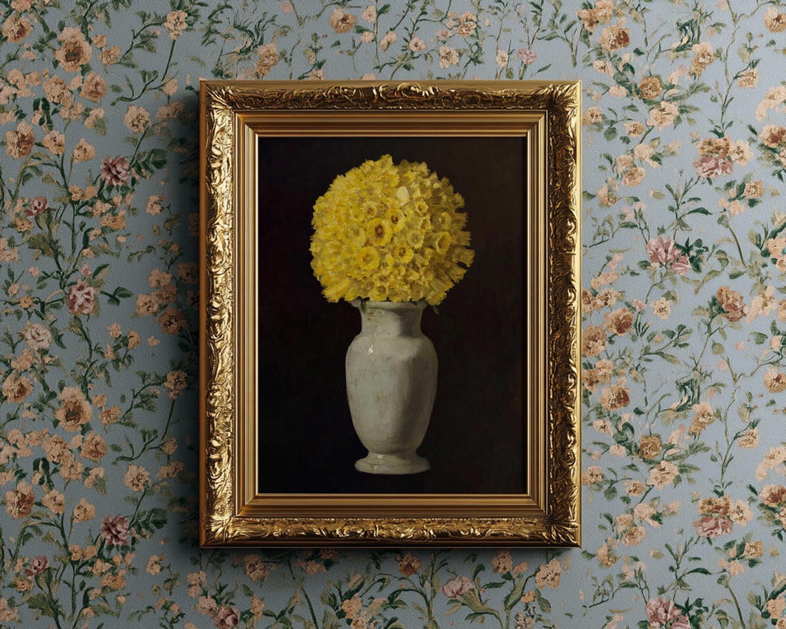 Vintage Chrysanthemums Still Life, Floral Art Print - Image 2