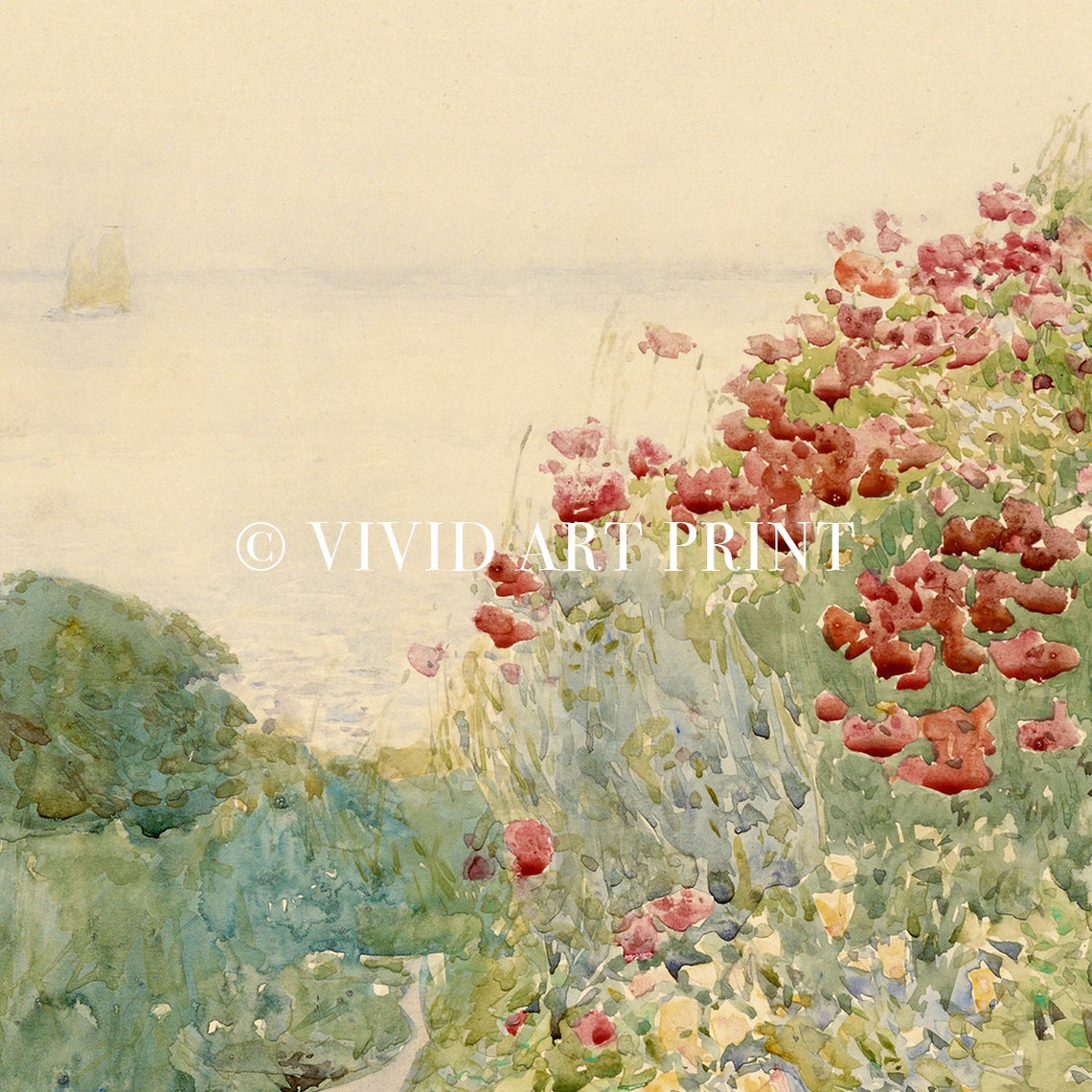 Impressionist Oil Painting Art Field Of Poppies Isles Of Shoals Home Wall Art Decor Vivid Art Print Fch 102 - Image 4
