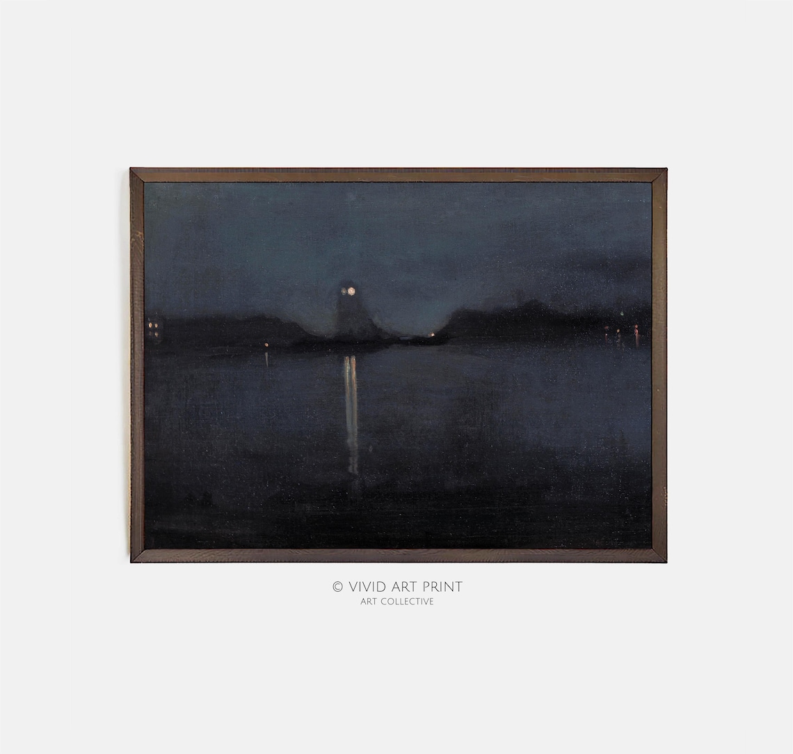 Moody Dream Abstract Vintage Nocturne Art Print
