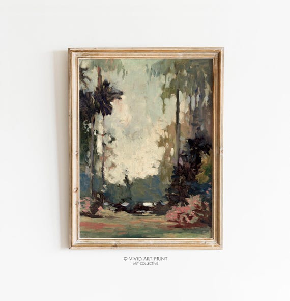 Soft Pastel Garden, Vintage Cottagecore Art Print