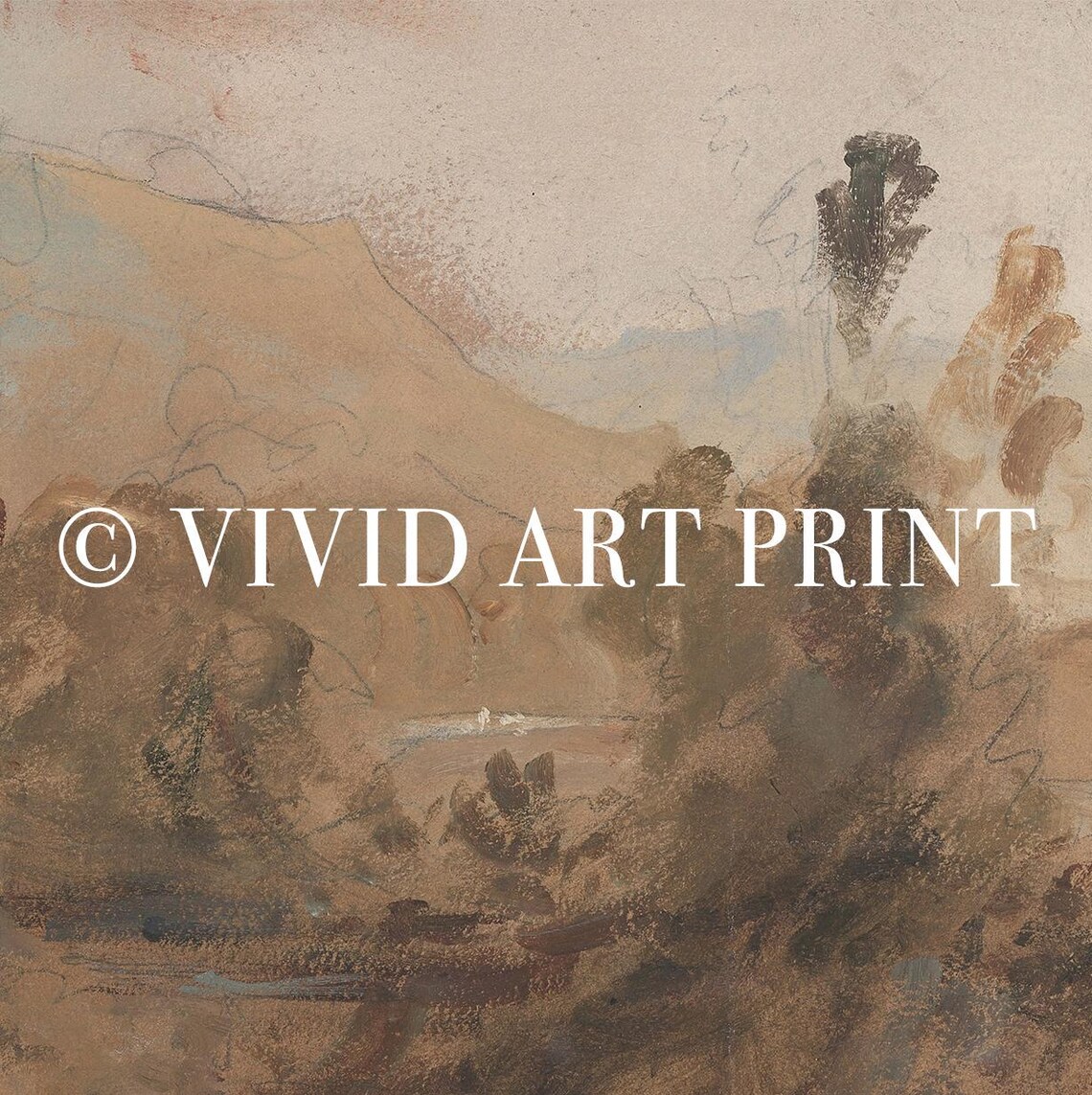 Abstract Landscape, Vintage Romantic Wall Art - Image 4