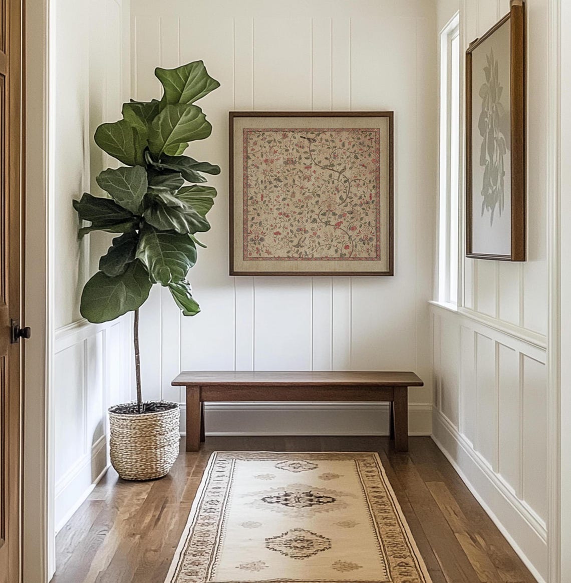 Floral And Bird Pattern - Vintage Tapestry - Image 3