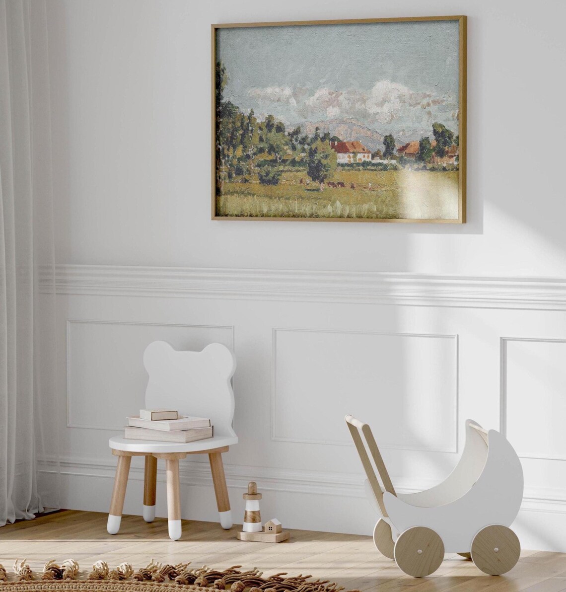 Vintage Landscape, Cottage Core Rustic Countryside Art Print - Image 2