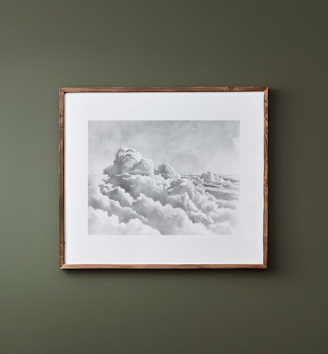 Pencil Sketch Wall Art Sea Of Clouds Instant Home Decor Vivid Art Print C 352 - Image 3