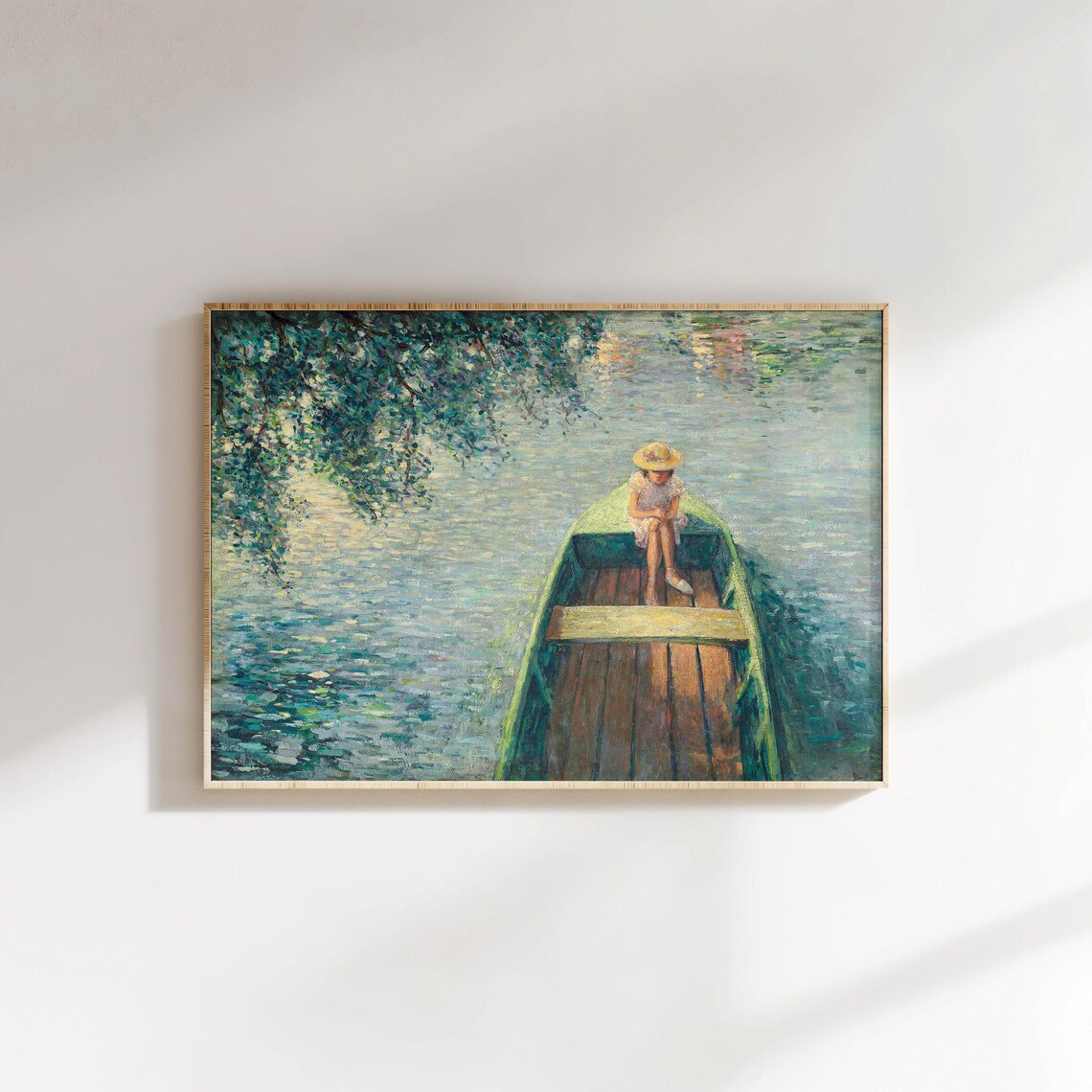 Girl On A Boat, Vintage Oil Painting Art Print - Image 2