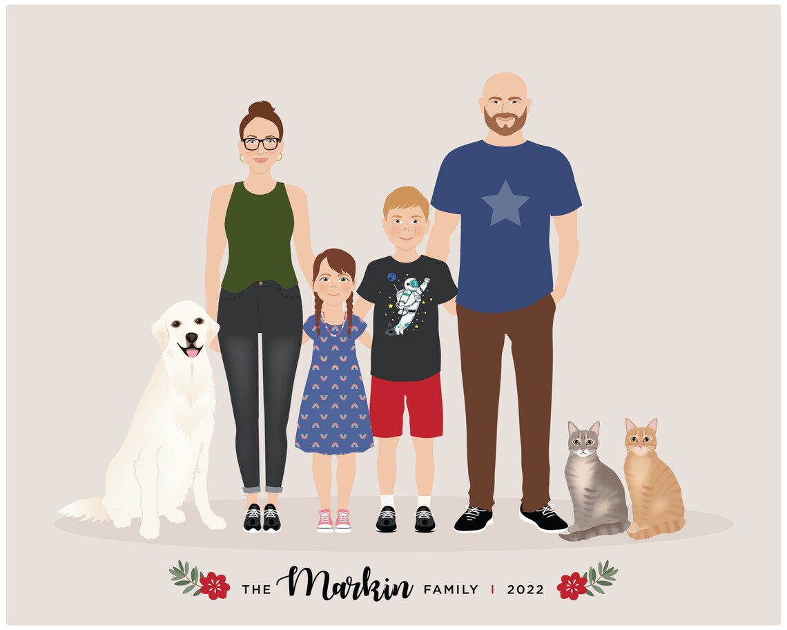 Custom Family Portrait, Personalized Print - Image 4
