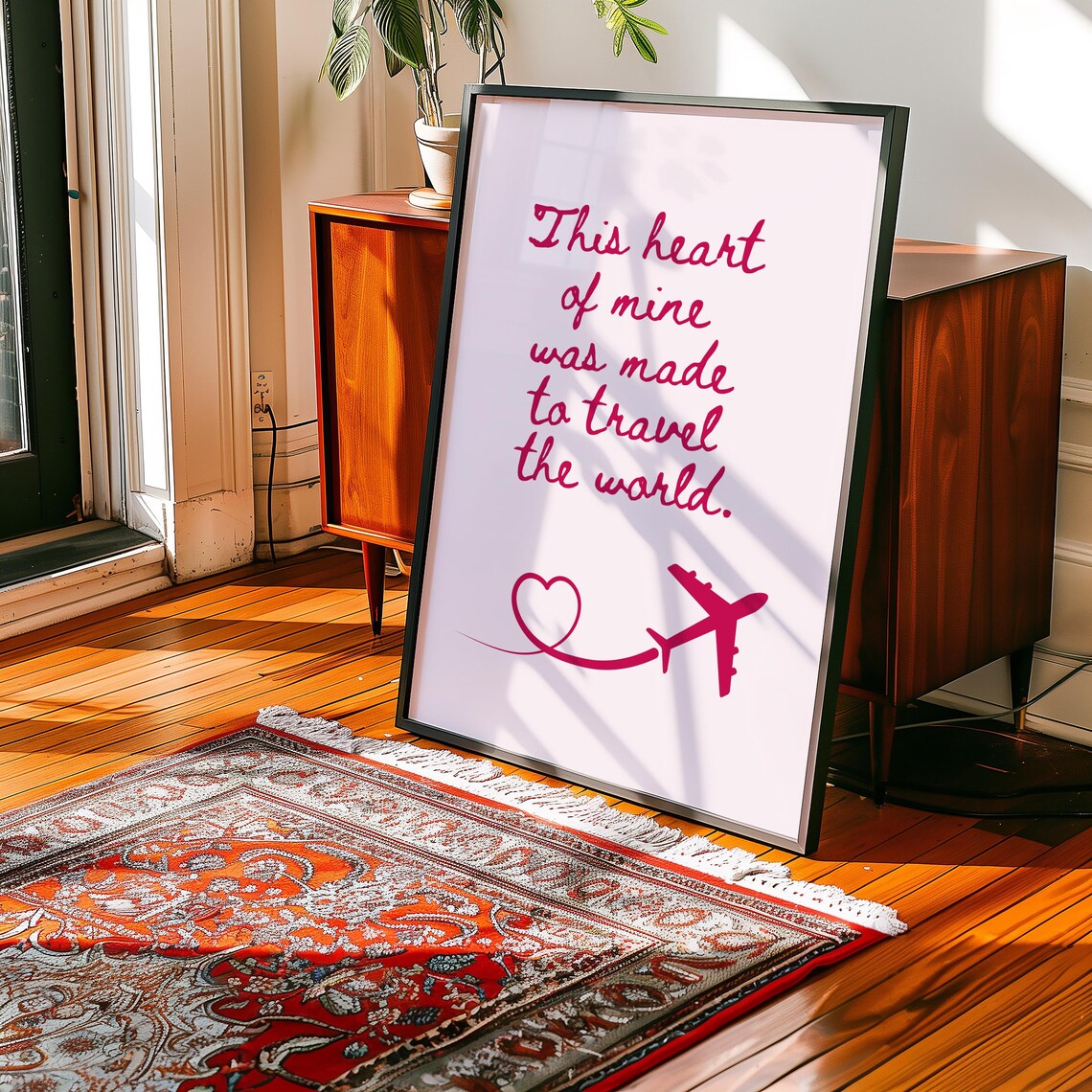 Travel The World Poster, Wanderlust Girl Quote - Image 2