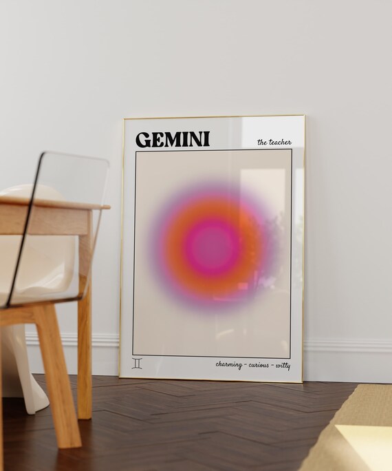 Gemini Aura Gradient Zodiac Star Sign Art Print