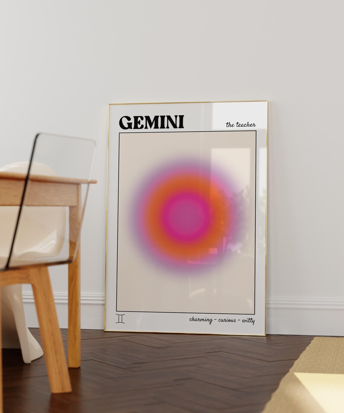 Gemini Aura Gradient Zodiac Star Sign Art Print