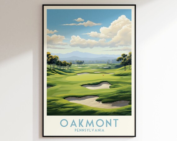 Oakmont Golf Course Print United States Pennsylvania Golf Poster Home Decor Retro Wall Art Wedding Gift Birthday Gift Print