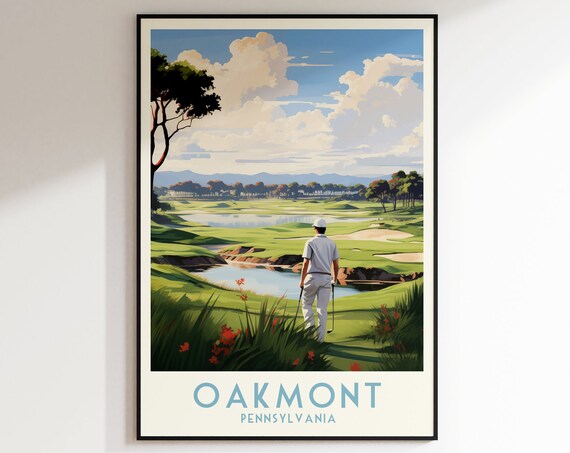 Oakmont Golf Course Print United States Pennsylvania Golf Poster Home Decor Retro Wall Art Wedding Gift Birthday Gift Print