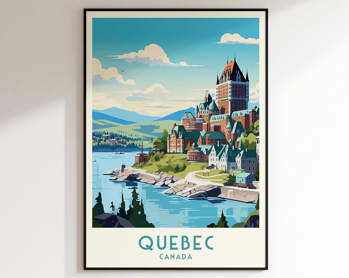 Quebec Canada Chateau Frontenac Riverside Grand Hotel Poster