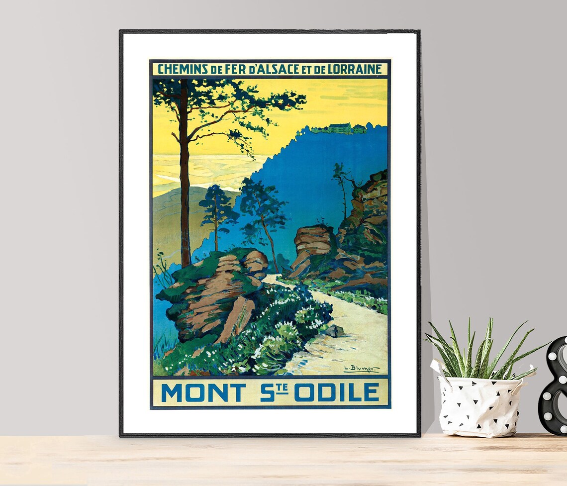Mont Ste Odile Alsace Lorraine Vintage French Railway Travel Poster - Image 2