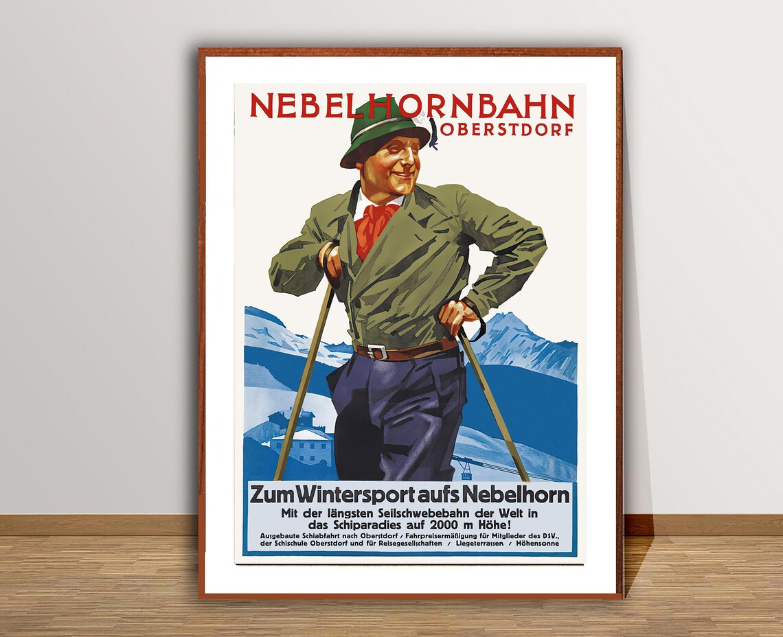 Nebelhornbahn Oberstdorf Vintage Travel Poster - Image 2