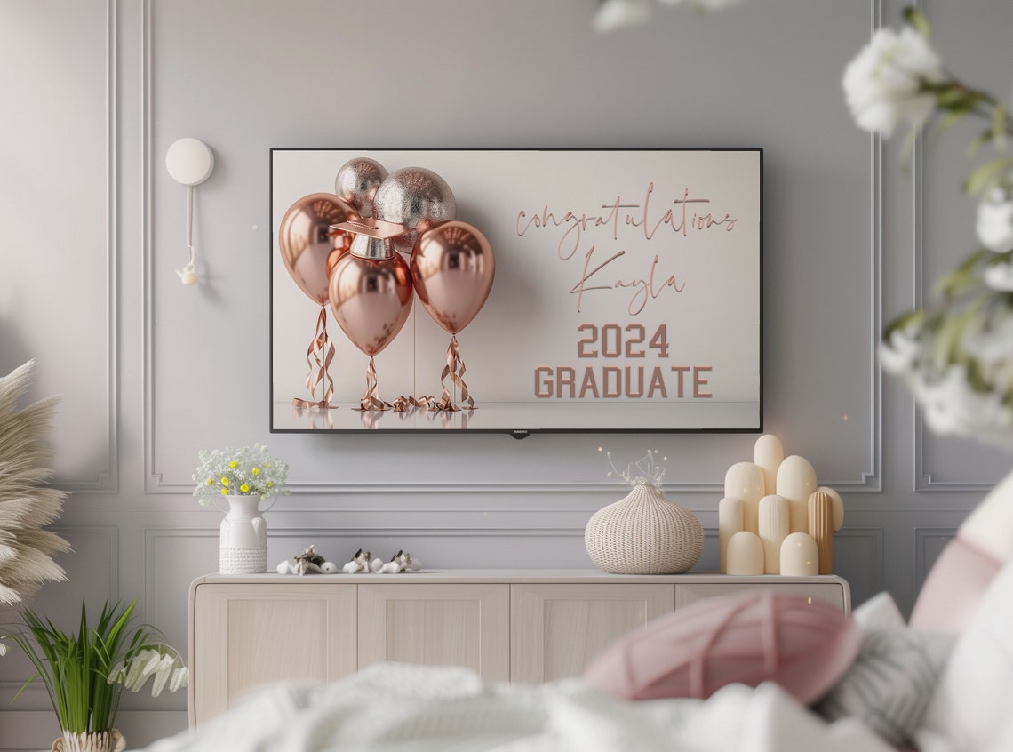 Custom Name Congratulations Kayla 2024 Graduate Rose Gold Poster - Image 2