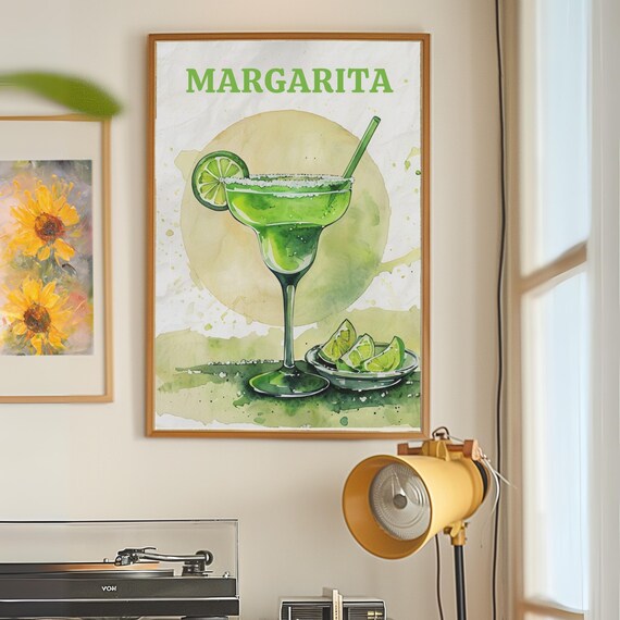 Spicy Margarita, Retro Cocktail Poster