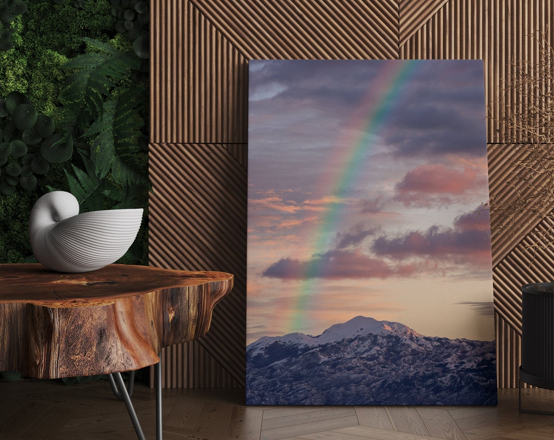 Rainbow Print Mountain Landscape Mountain Wall Art Feminine Wall Art Rainbow Mountain Print Calm Wall Art Prints Rainbow Print - Image 3
