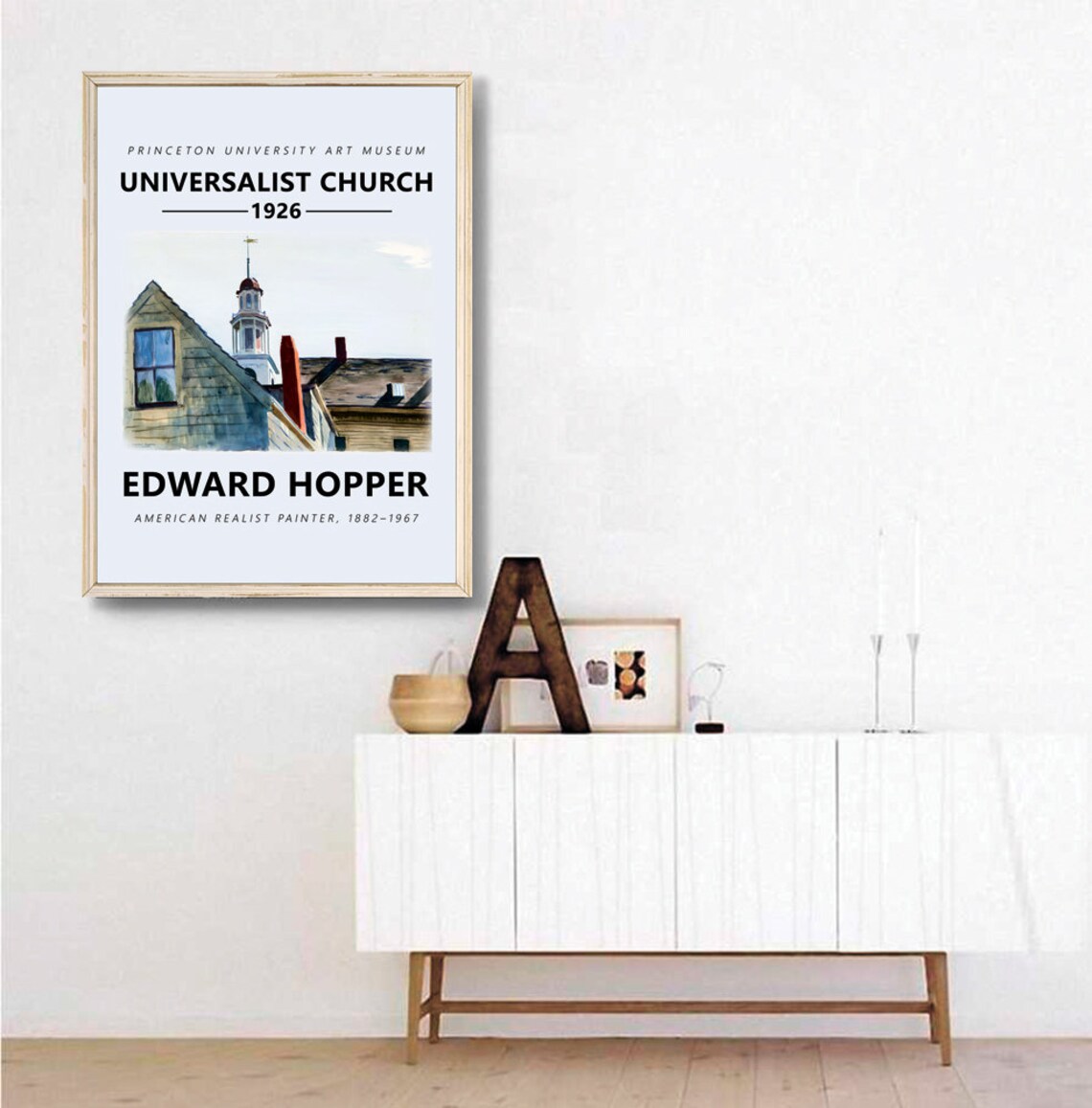 Edward Hopper Universalist Church 1926 Watercolor Steeple Poster - Image 3