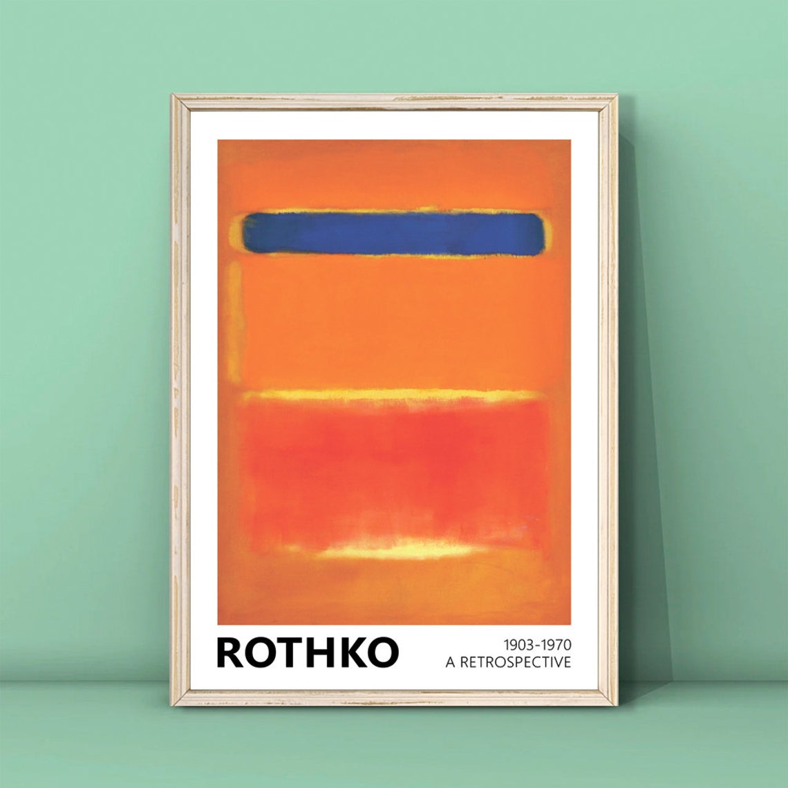 Mark Rothko Orange Blue Stripe Color Field Retrospective Art Poster