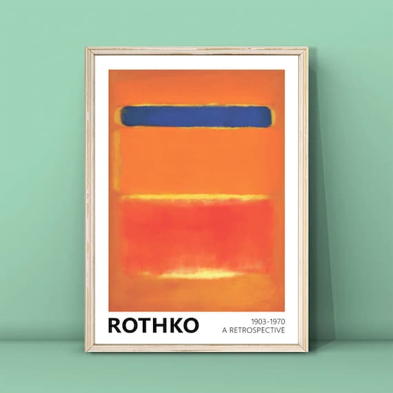 Mark Rothko Orange Blue Stripe Color Field Retrospective Art Poster