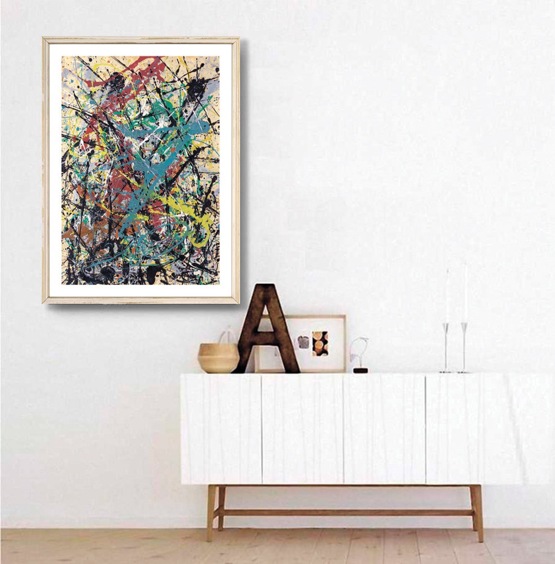 Jackson Pollock Multicolor Drip Painting Abstract Expressionist Poster - Image 3