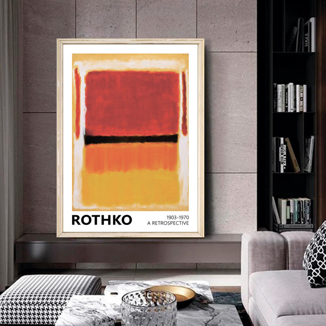 Mark Rothko Red Orange Color Field Retrospective Abstract Art Poster - Image 2