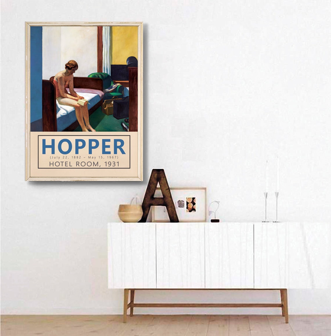 Edward Hopper Hotel Room 1931 Vintage American Realism Art Poster - Image 3
