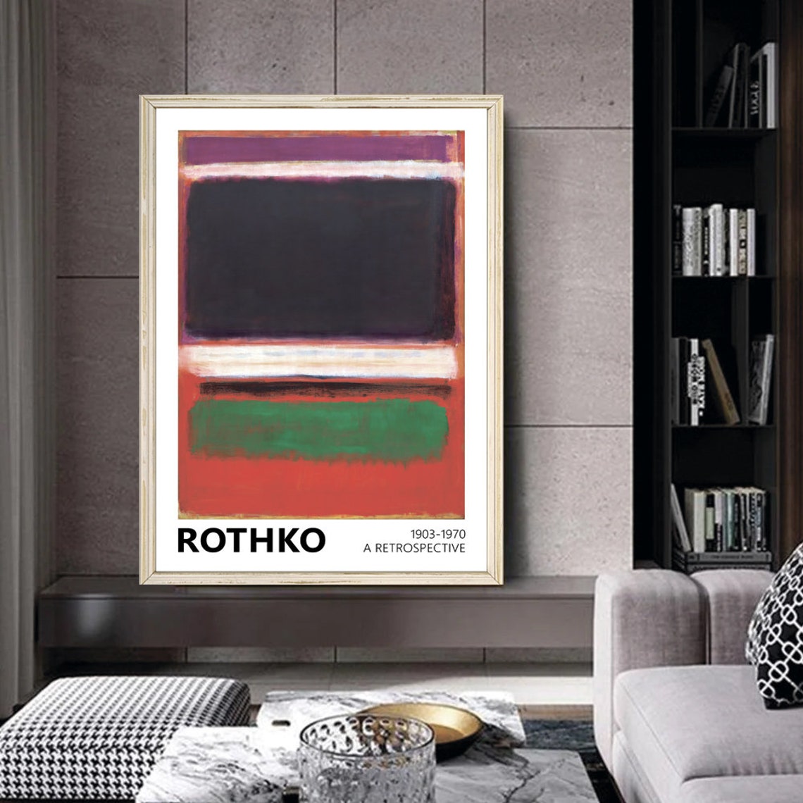 Mark Rothko Black Purple Green Orange Color Field Retrospective Poster - Image 2